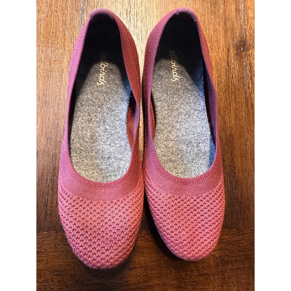 Allbirds Tree Breezers Ballet Flats Rose Pink Red Knit Shoes Womens 7